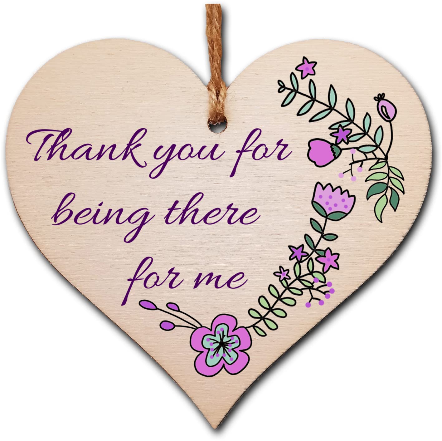 Handmade Wooden Hanging Heart Plaque Gift for Someone Special Thoughtful Thank you Keepsake Card Alternative