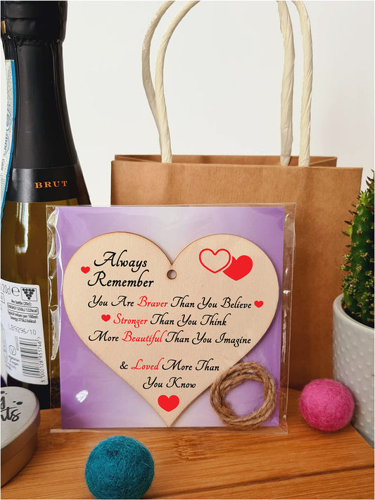 Handmade Wooden Hanging Heart Plaque Gift for Someone Special Inspirational Gift or Self Motivational Treat