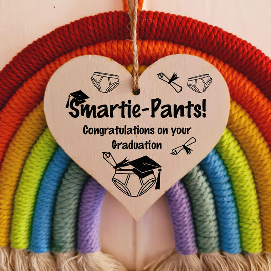 Handmade Wooden Hanging Heart Plaque Gift Well Done on Graduation Congratulations Keepsake