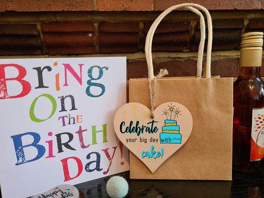 Handmade Wooden Hanging Heart Plaque Gift for Someone Special Happy Birthday Keepsake