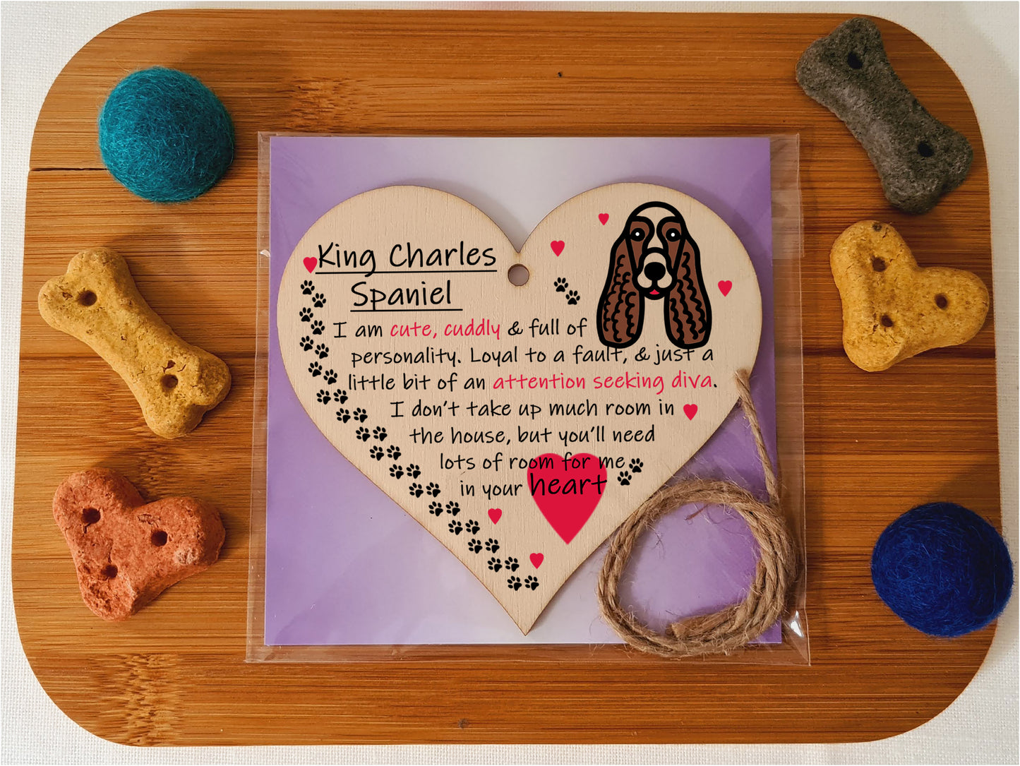 Handmade Wooden Hanging Heart Plaque Gift Perfect for Dog Lovers Pet Keepsake Novelty Decoration