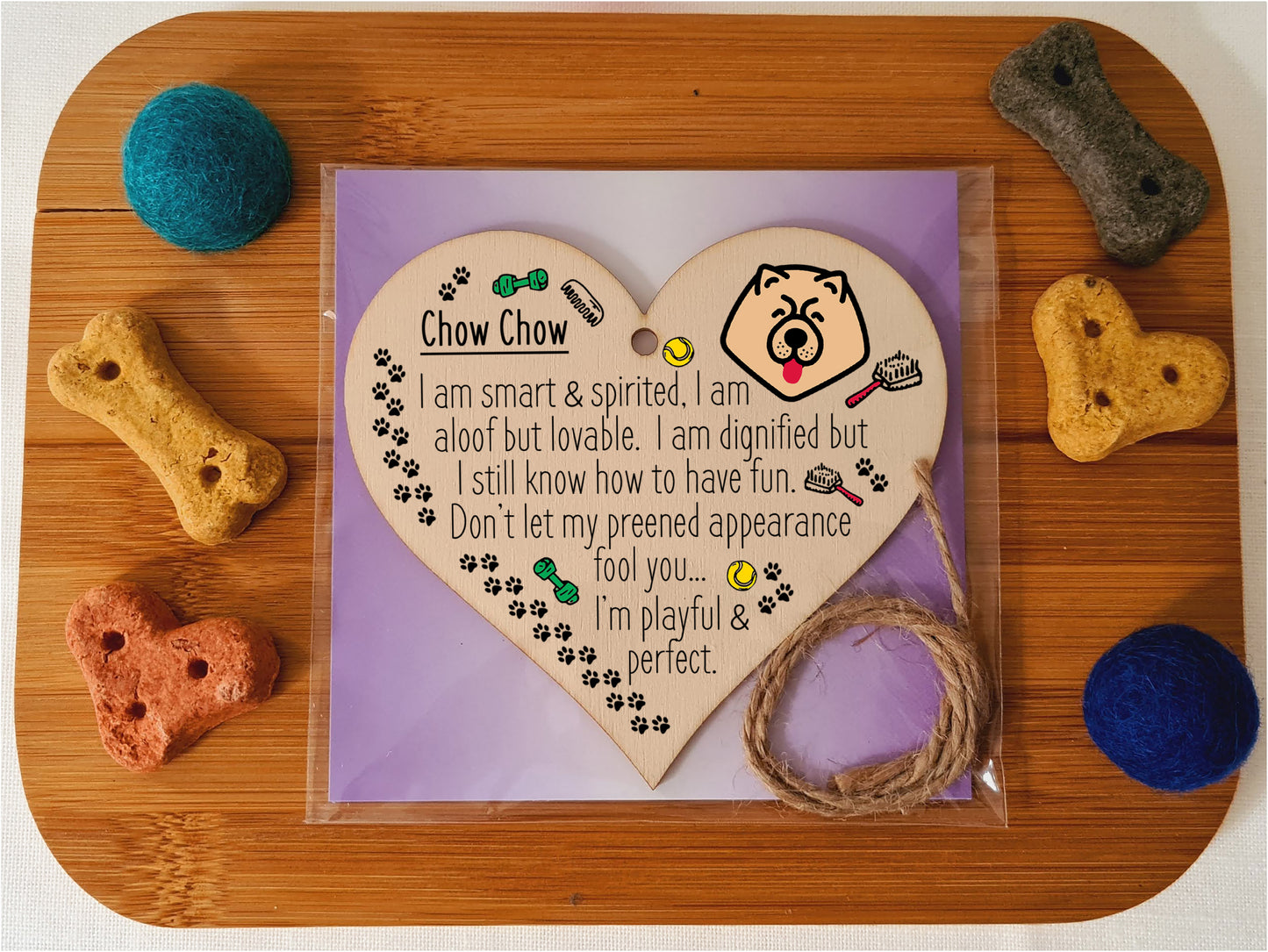 Handmade Wooden Hanging Heart Plaque Gift Perfect for Dog Lovers Pet Keepsake Novelty Decoration
