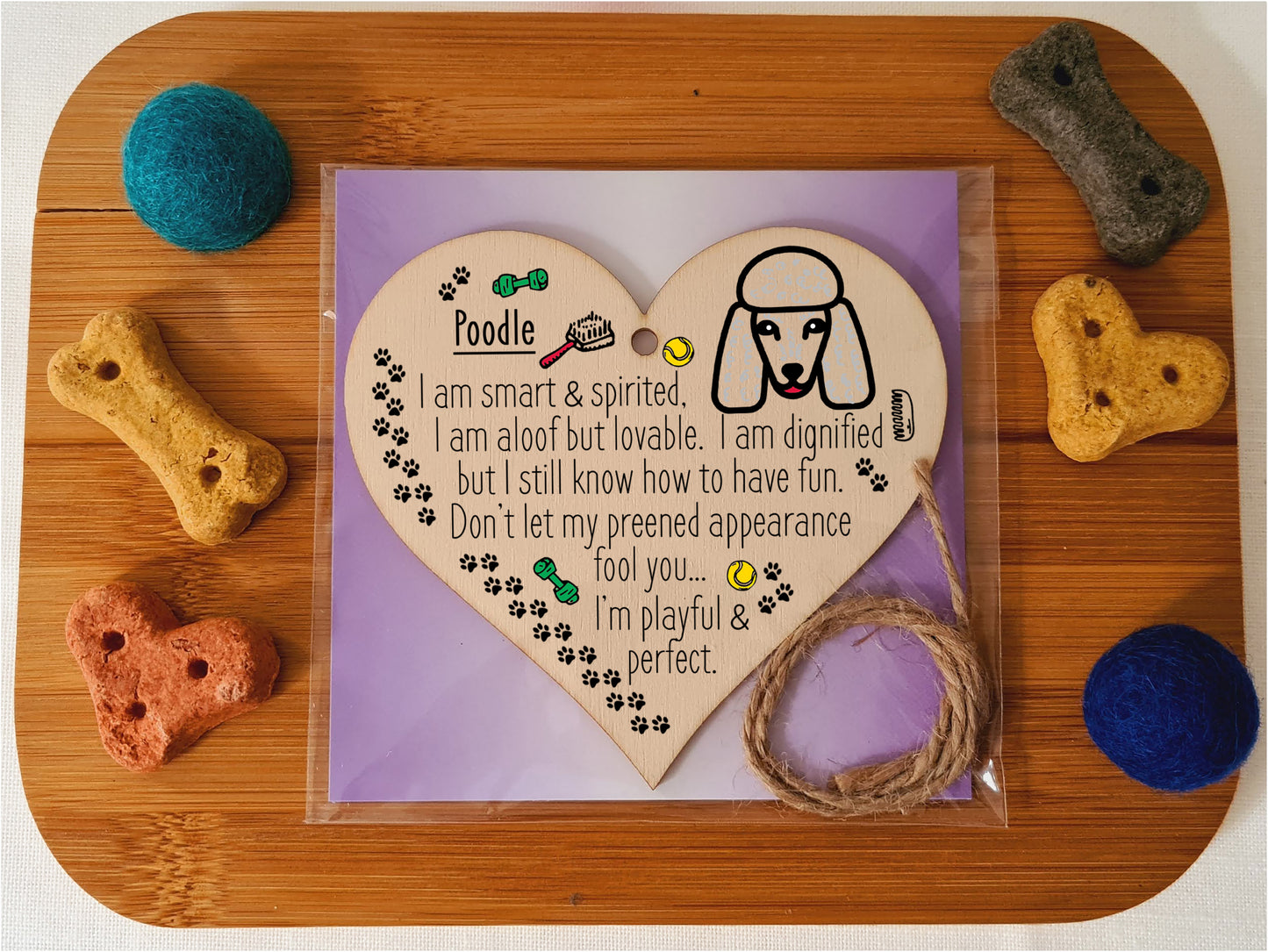 Handmade Wooden Hanging Heart Plaque Gift Perfect for Dog Lovers Pet Keepsake Novelty Decoration