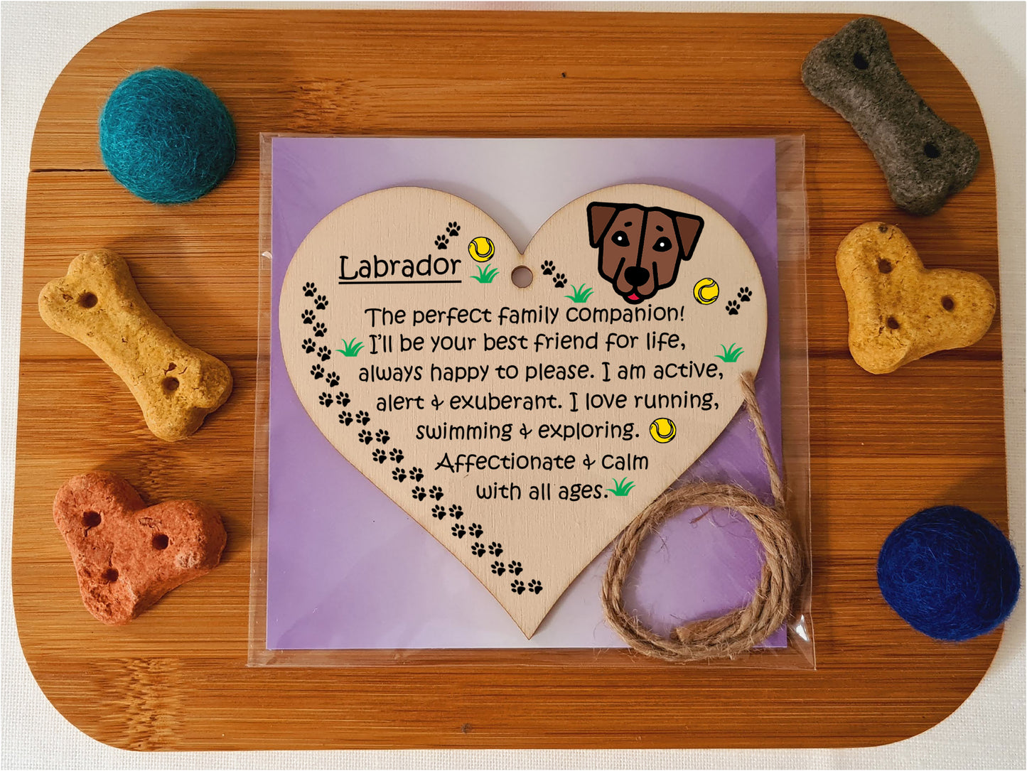 Handmade Wooden Hanging Heart Plaque Gift Perfect for Dog Lovers Pet Keepsake Novelty Decoration