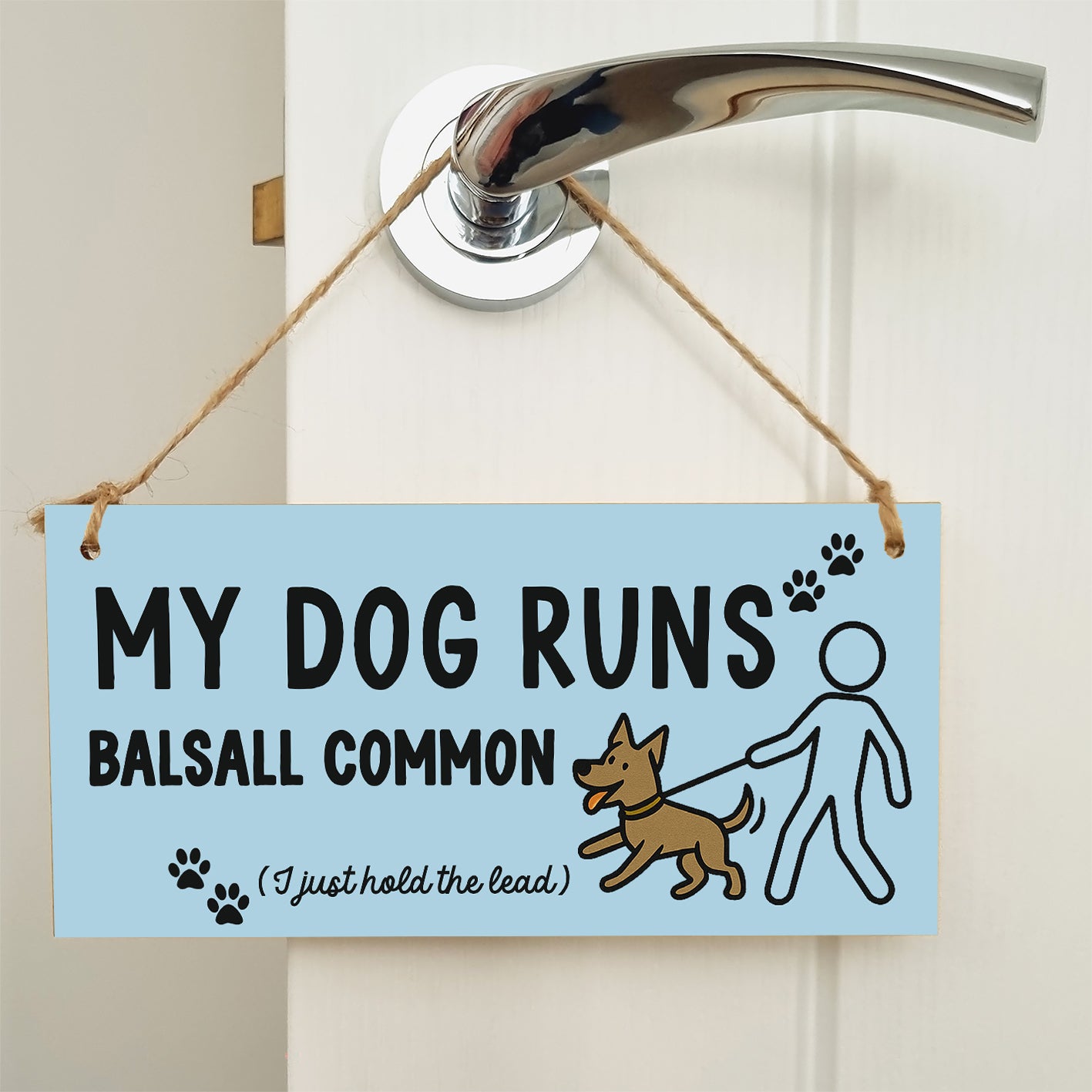 Dog Lover's Hanging Wooden Sign – Handmade Rustic Decor for Balsall Common Homes