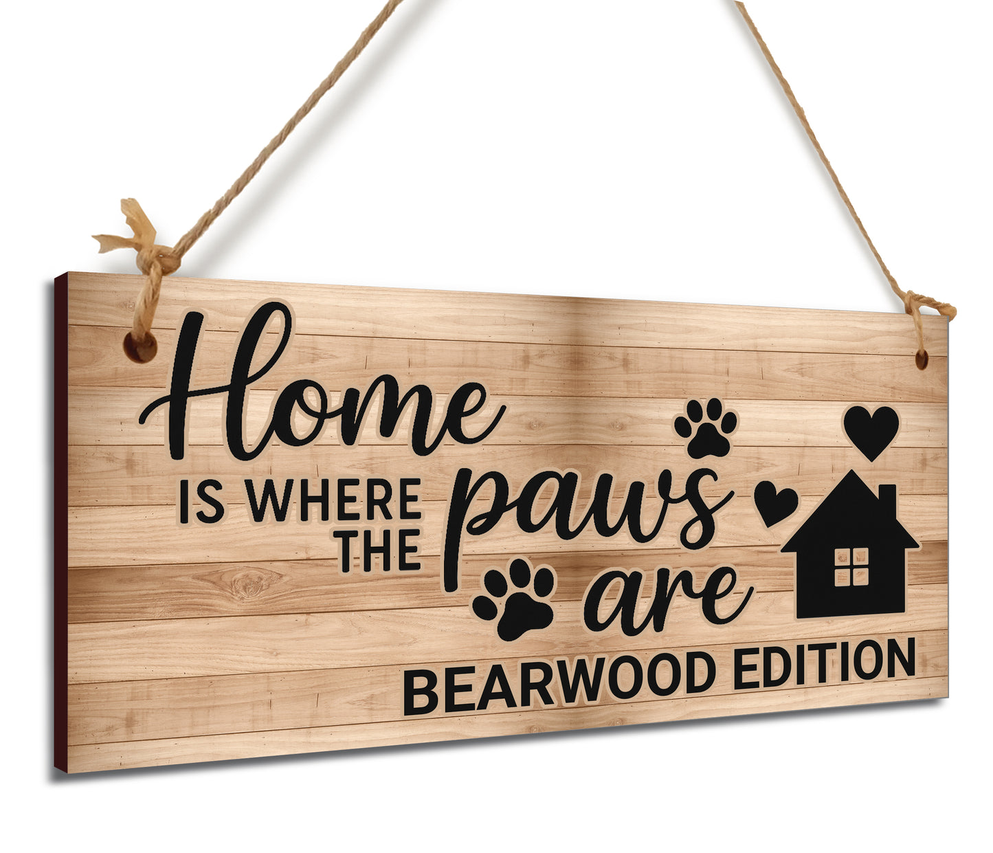 Dog Lover's Hanging Wooden Sign – Handmade Rustic Decor for Bearwood Homes