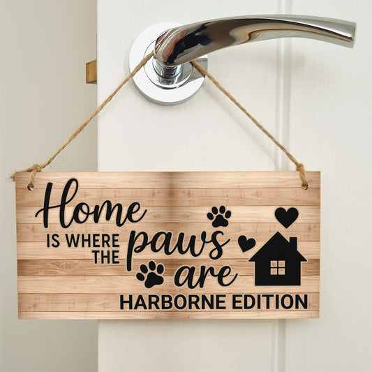 Dog Lover's Hanging Wooden Sign – Handmade Rustic Decor for Harborne Homes