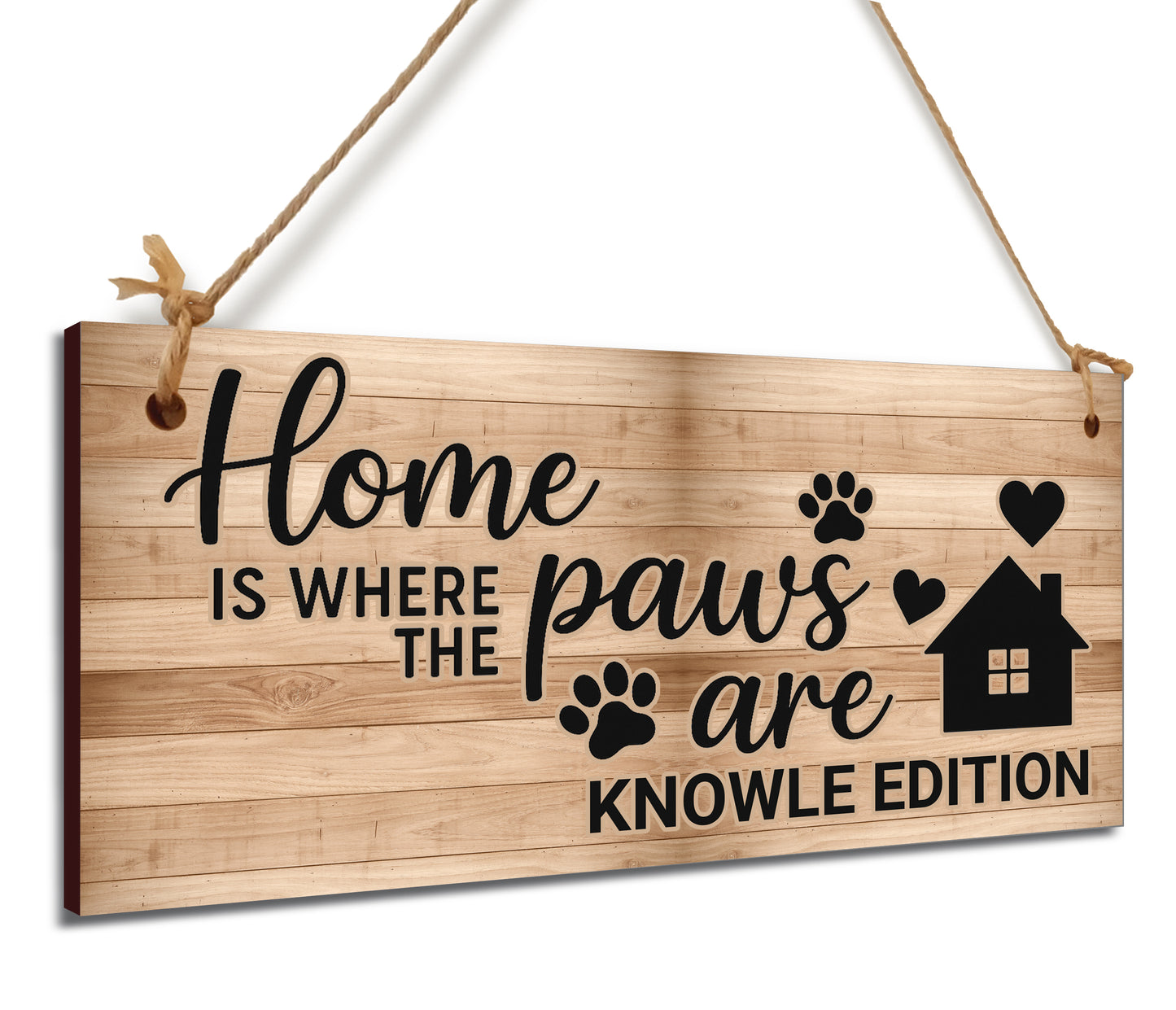 Dog Lover's Hanging Wooden Sign – Handmade Rustic Decor for Knowle Homes