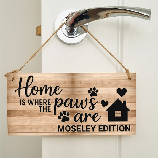 Dog Lover's Hanging Wooden Sign – Handmade Rustic Decor for Moseley Homes