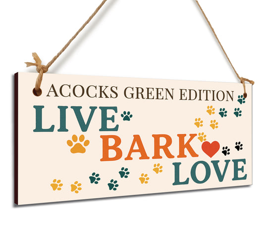 Dog Lover's Hanging Wooden Sign – Handmade Rustic Decor for Acocks Green Homes