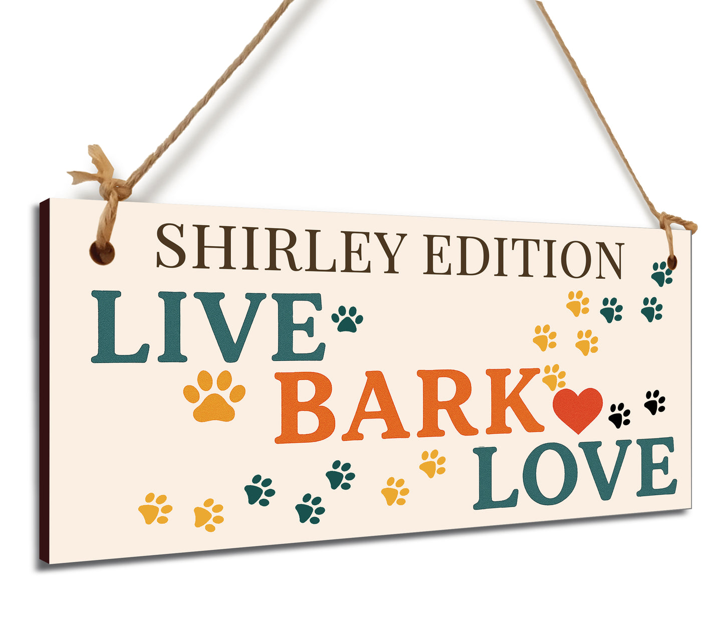 Dog Lover's Hanging Wooden Sign – Handmade Rustic Decor for Shirley Homes