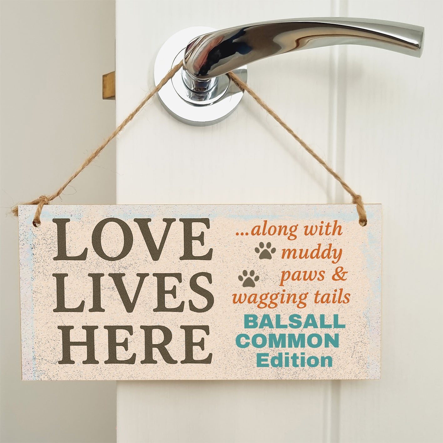 Dog Lover's Hanging Wooden Sign – Handmade Rustic Decor for Balsall Common Homes