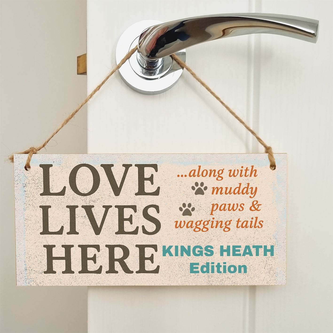 Dog Lover's Hanging Wooden Sign – Handmade Rustic Decor for Kings Heath Homes