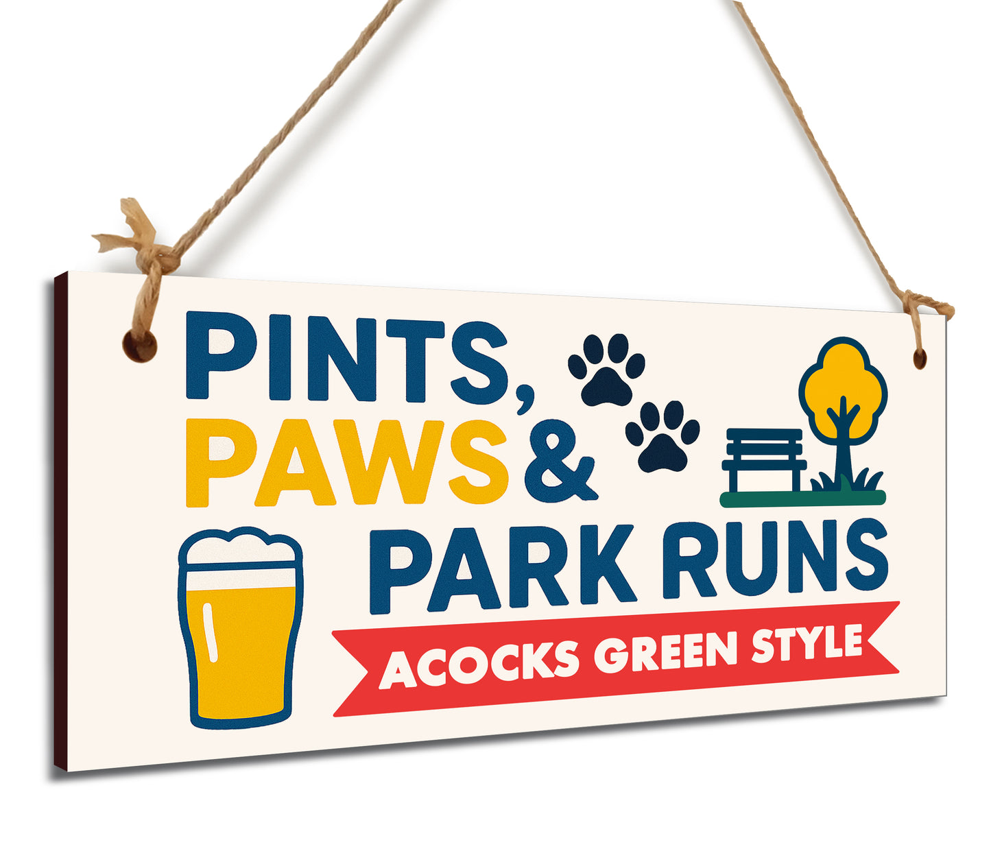 Dog Lover's Hanging Wooden Sign – Handmade Rustic Decor for Acocks Green Homes