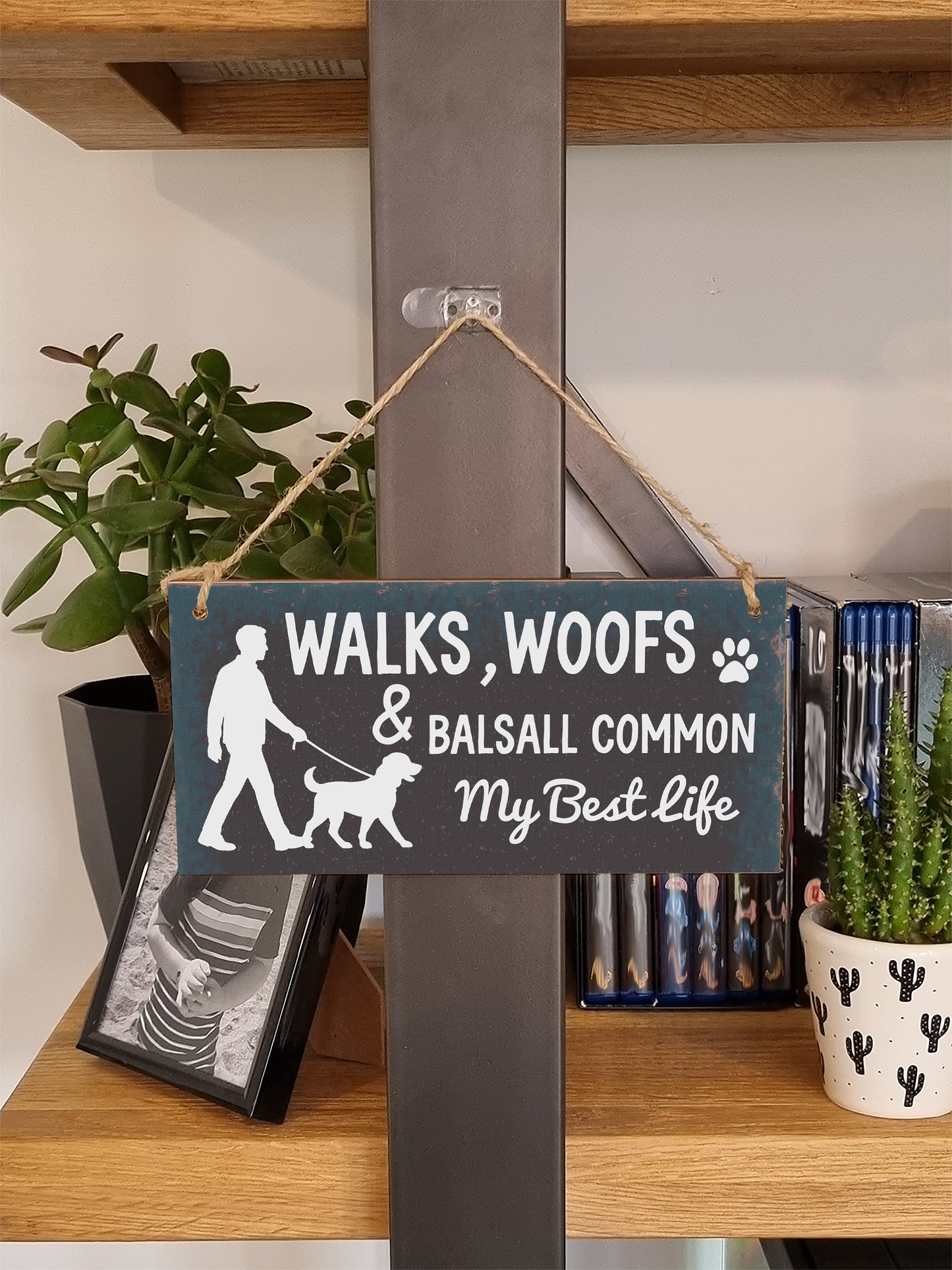 Dog Lover's Hanging Wooden Sign – Handmade Rustic Decor for Balsall Common Homes
