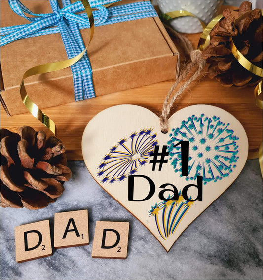 Handmade Wooden Hanging Heart Plaque Gift for Dad this Fathers Day Novelty Fun Thoughtful Keepsake