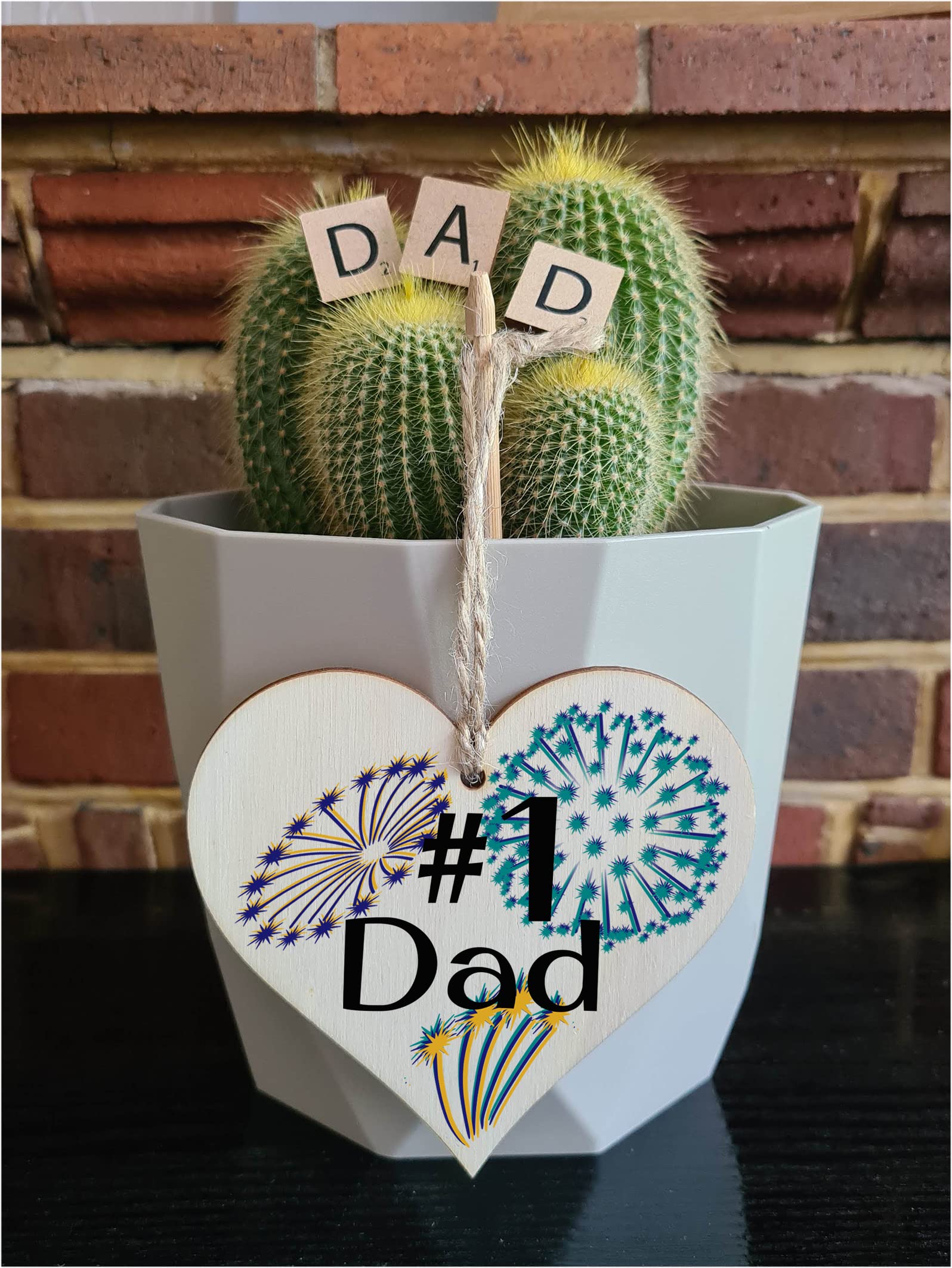 Handmade Wooden Hanging Heart Plaque Gift for Dad this Fathers Day Novelty Fun Thoughtful Keepsake