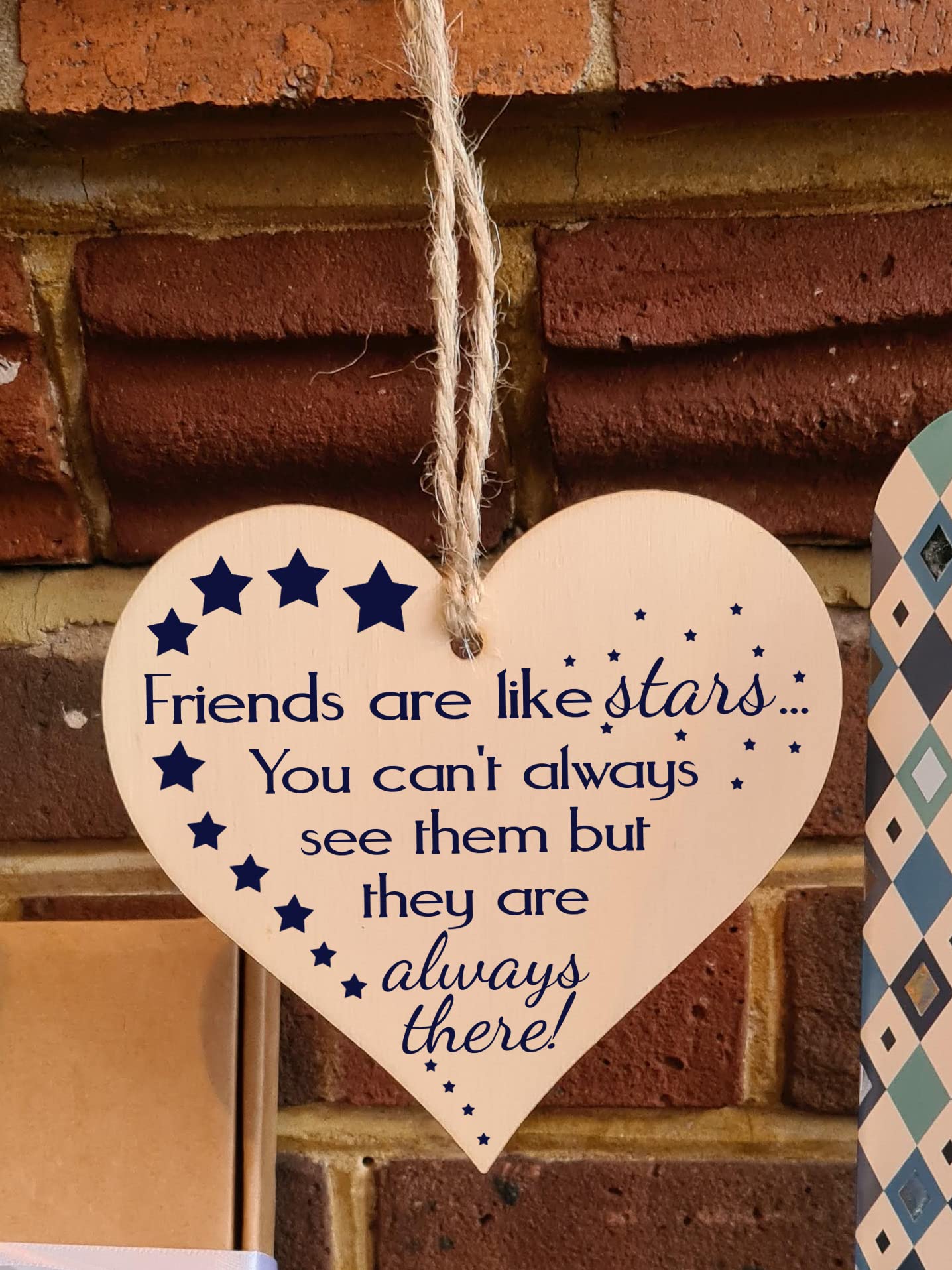 Handmade Wooden Hanging Heart Plaque Gift Perfect for your Best Friend Friendship Keepsake