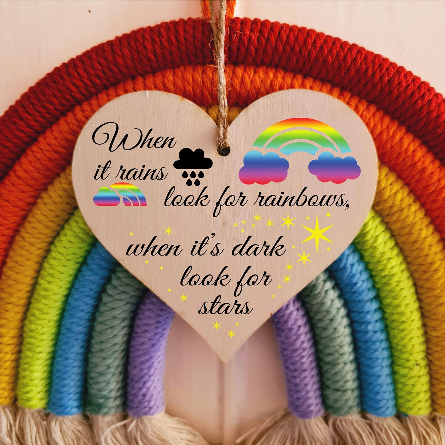 Handmade Wooden Hanging Heart Plaque Gift for Someone Special Inspirational Gift or Self Motivational Treat