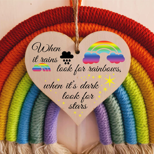 Handmade Wooden Hanging Heart Plaque Gift for Someone Special Inspirational Gift or Self Motivational Treat