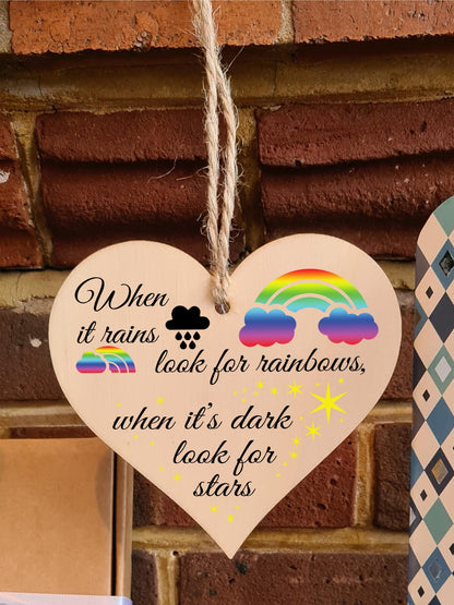 Handmade Wooden Hanging Heart Plaque Gift for Someone Special Inspirational Gift or Self Motivational Treat