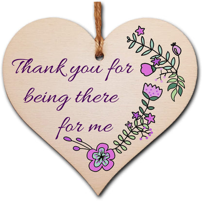 Handmade Wooden Hanging Heart Plaque Gift for Someone Special Thoughtful Thank you Keepsake Card Alternative