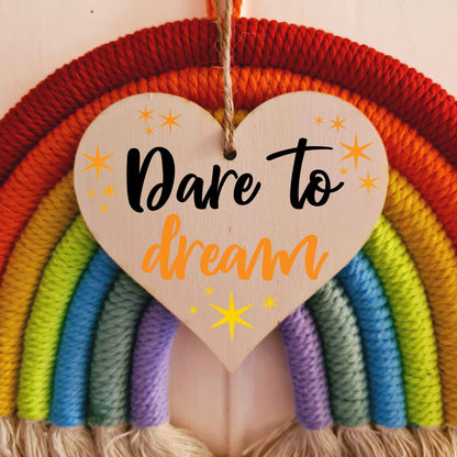 Handmade Wooden Hanging Heart Plaque Gift for Someone Special Inspirational Gift or Self Motivational Treat