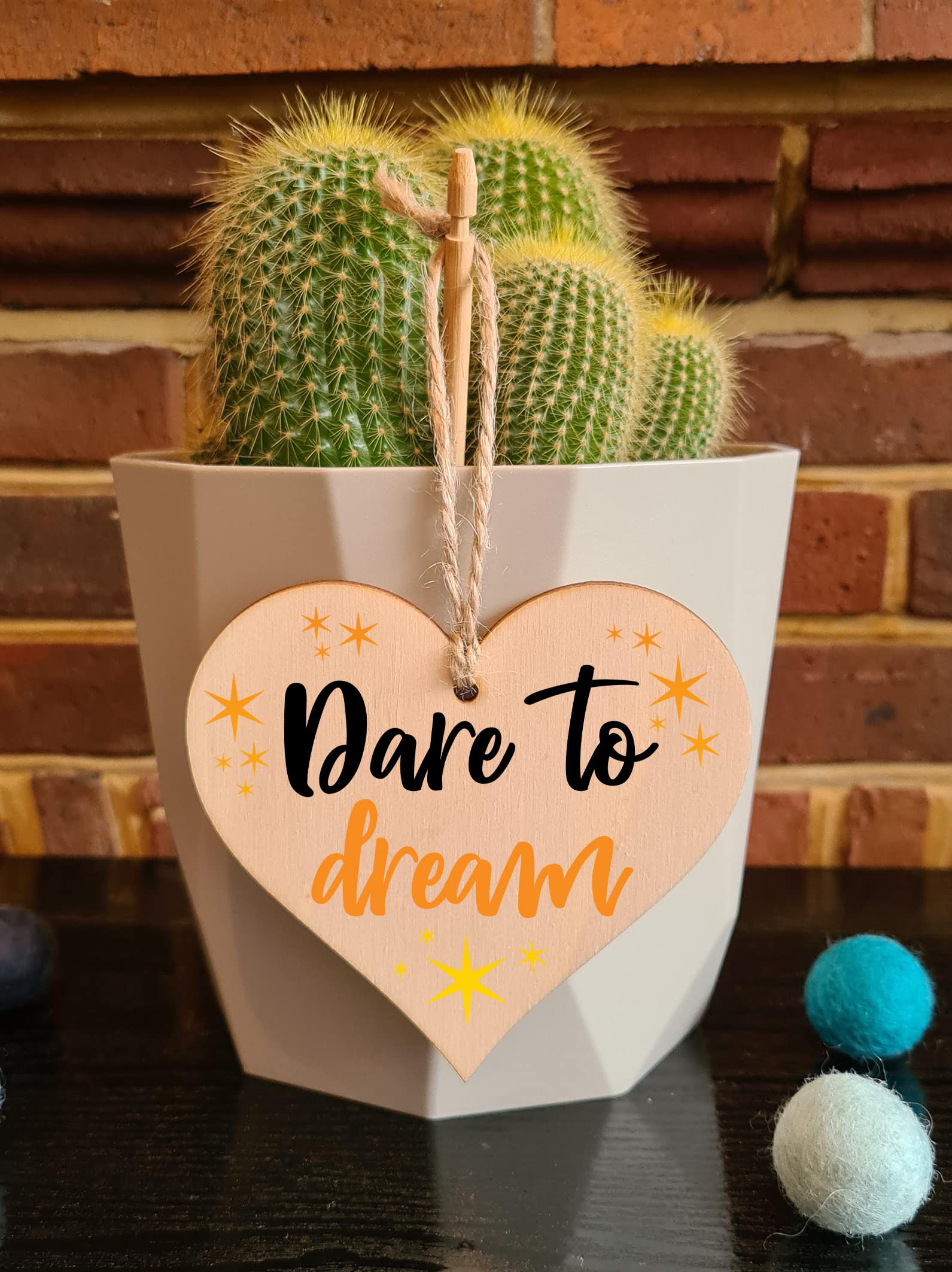 Handmade Wooden Hanging Heart Plaque Gift for Someone Special Inspirational Gift or Self Motivational Treat