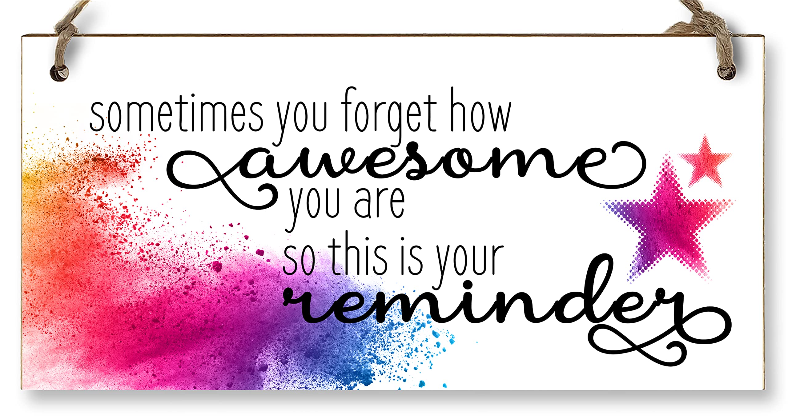 The Plum Penguin Handmade Wooden Hanging Wall Plaque Don't Forget You're Awesome Reminder Inspirational Friendship Gift