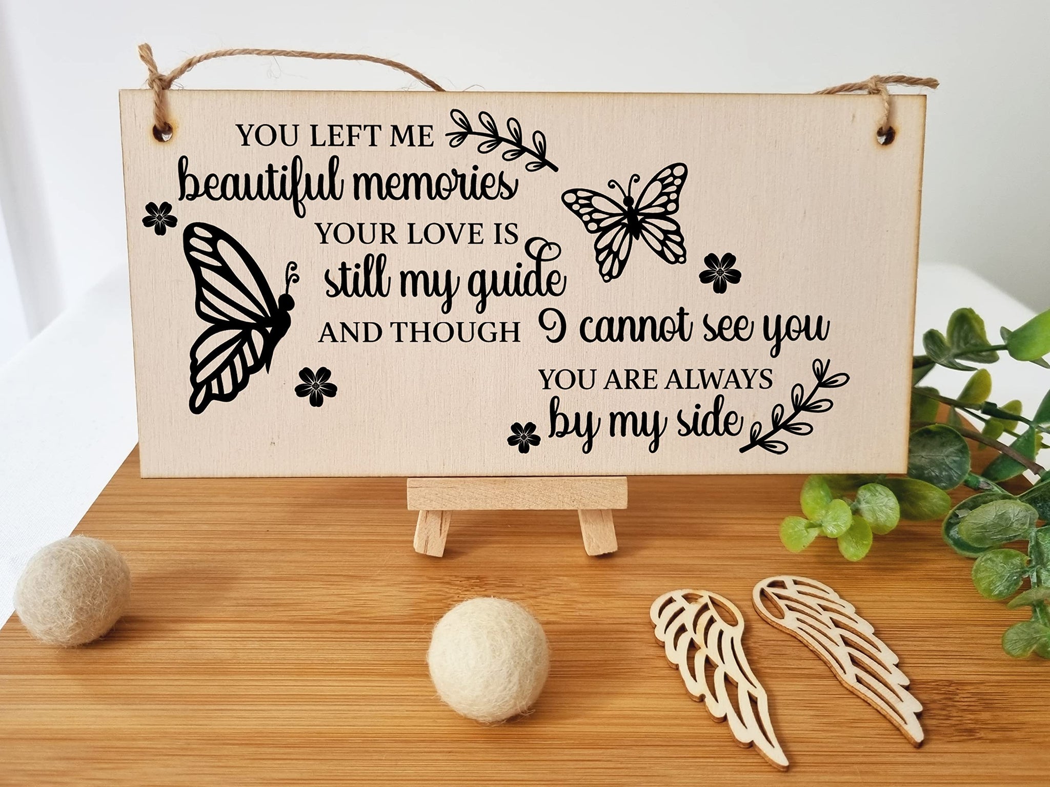 The Plum Penguin You Left Me Beautiful Memories Always By My Side Sympathy Memory Handmade Wooden Hanging Wall Plaque Sentimental Gift