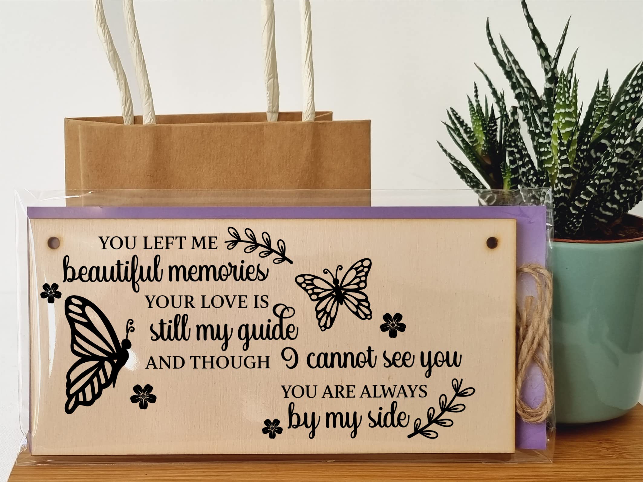 The Plum Penguin You Left Me Beautiful Memories Always By My Side Sympathy Memory Handmade Wooden Hanging Wall Plaque Sentimental Gift