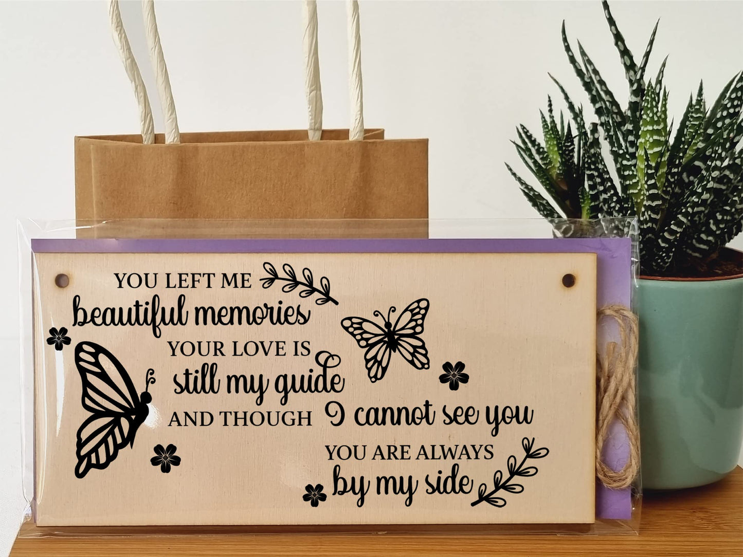 The Plum Penguin You Left Me Beautiful Memories Always By My Side Sympathy Memory Handmade Wooden Hanging Wall Plaque Sentimental Gift