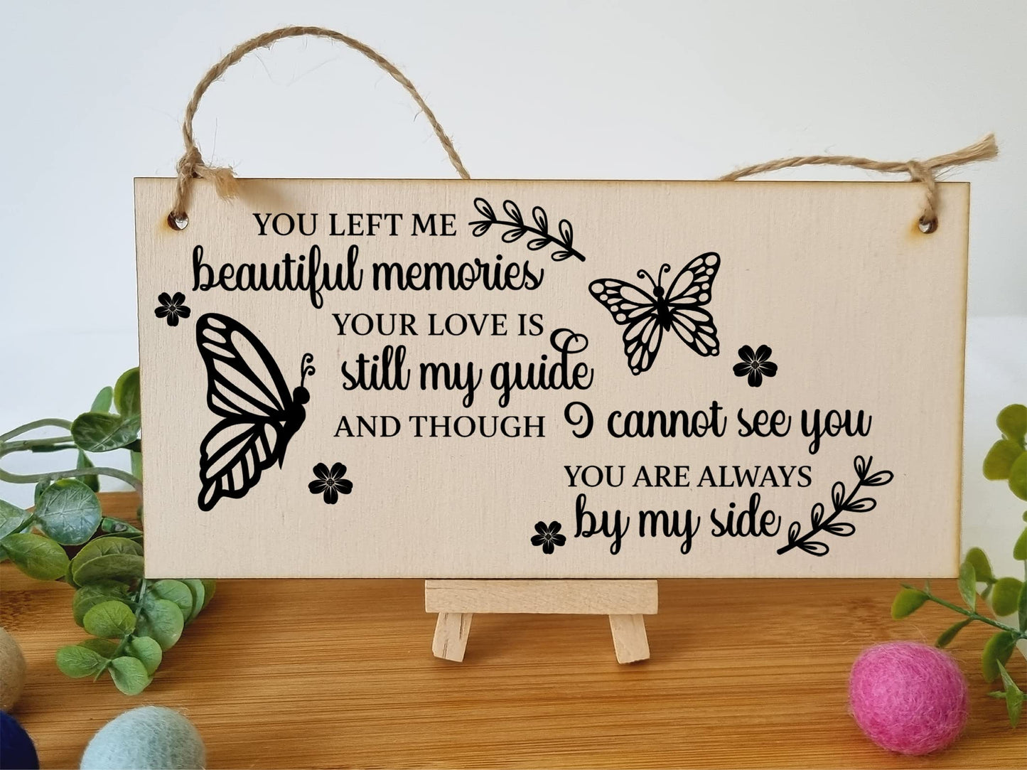 The Plum Penguin You Left Me Beautiful Memories Always By My Side Sympathy Memory Handmade Wooden Hanging Wall Plaque Sentimental Gift