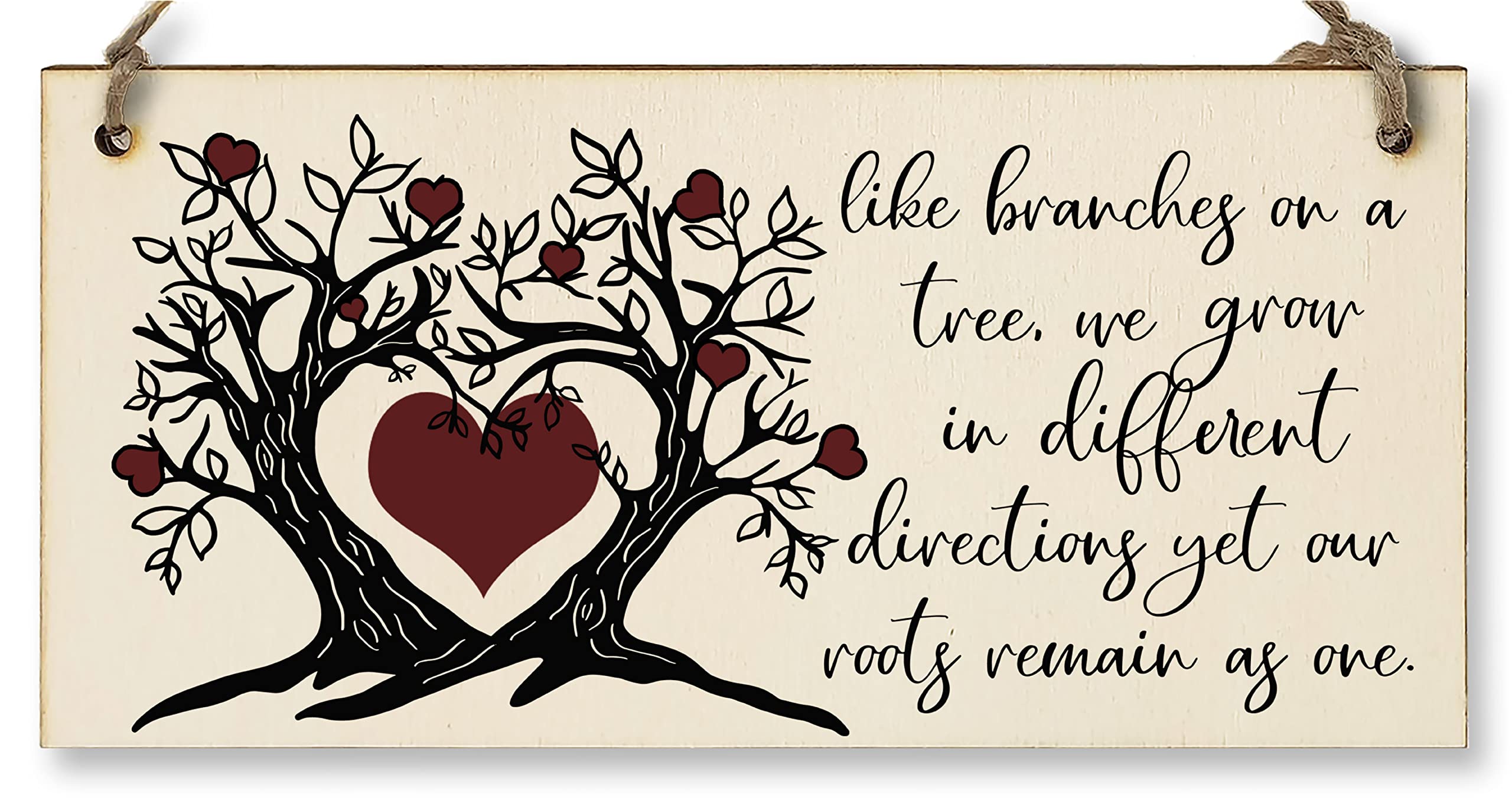 The Plum Penguin Like Branches on a Tree We Grow Roots Remain Handmade Wooden Hanging Wall Plaque Family Sentimental Decoration Gift