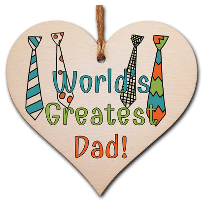Handmade Wooden Hanging Heart Plaque Gift for Dad this Fathers Day Novelty Fun Thoughtful Keepsake