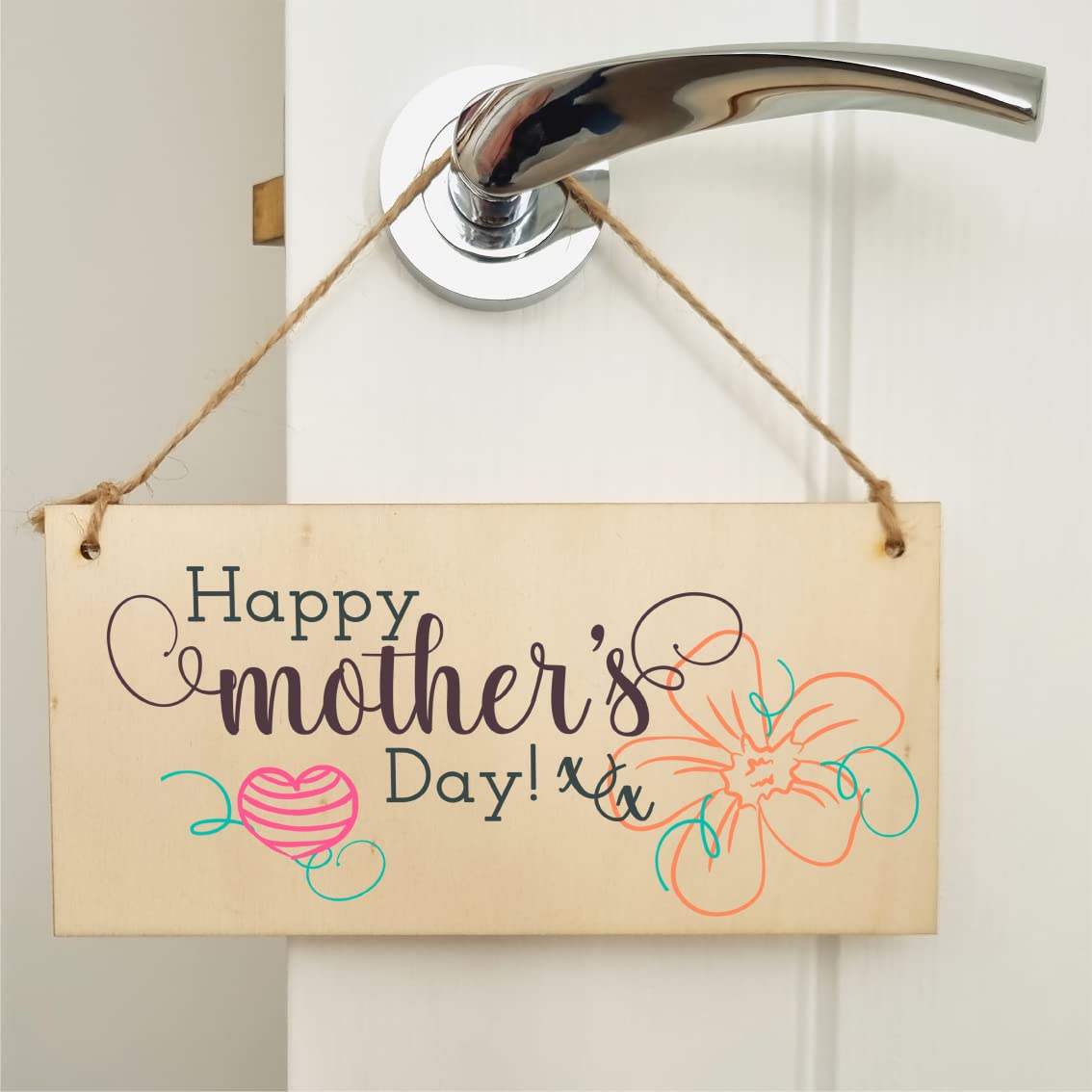 The Plum Penguin Handmade Wooden Hanging Wall Plaque Happy Mother's Day Floral Sentimental Gift Sign