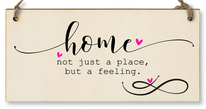 The Plum Penguin Handmade Wooden Hanging Wall Plaque Home is Not Just a Place But a Feeling Decorative Sentimental Sign Family