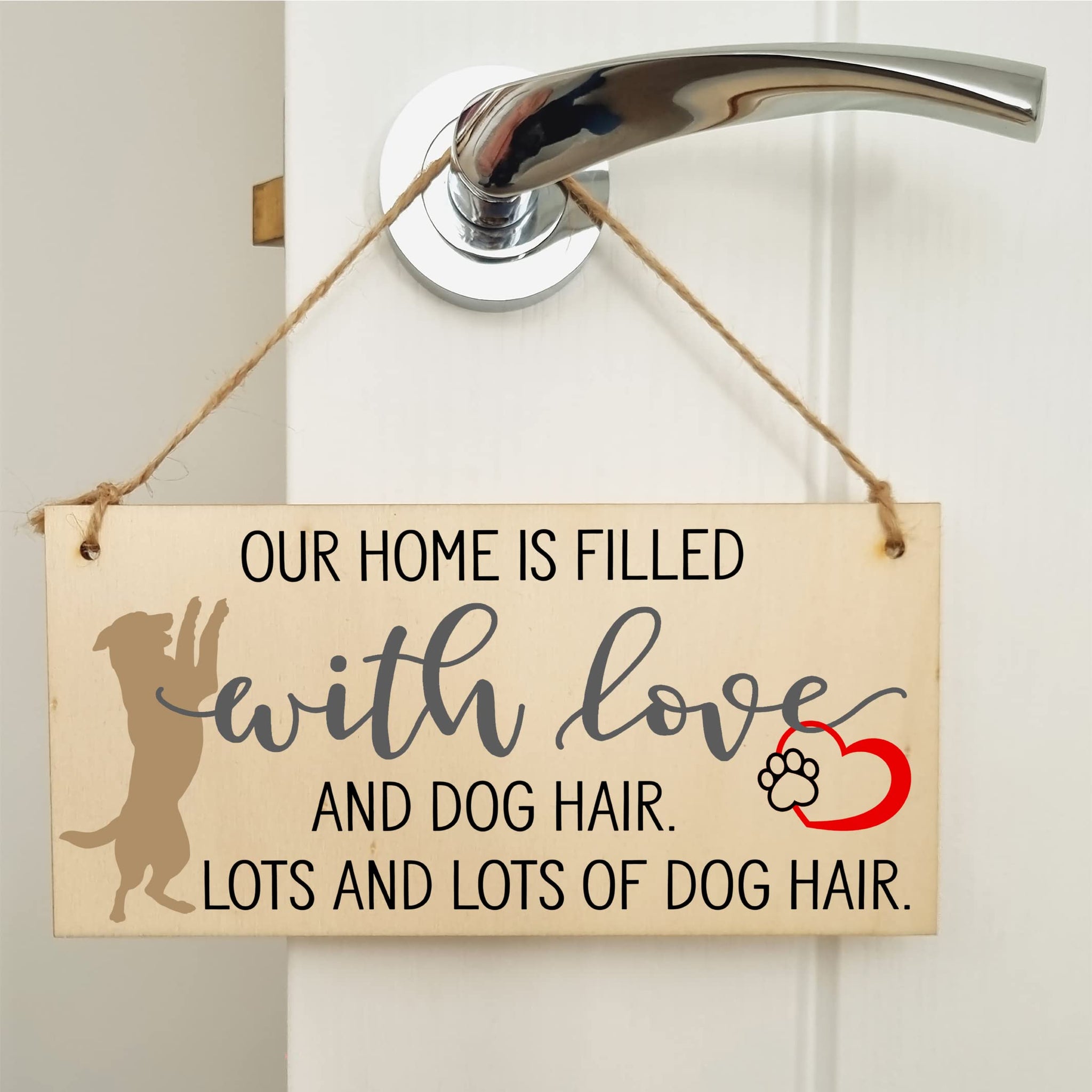 The Plum Penguin Home is Filled With Lots of Dog Hair Funny Novelty Handmade Wooden Hanging Wall Plaque Pet Lover Gift Home Decoration