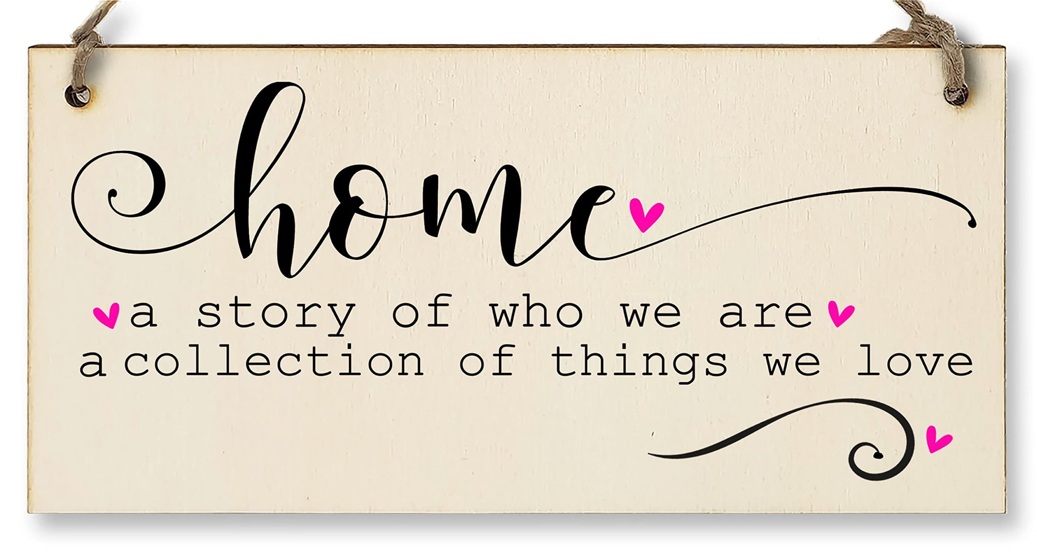 The Plum Penguin Handmade Wooden Hanging Wall Plaque Home a Story of Who We Are Things We Love Decorative Sentimental Sign Family