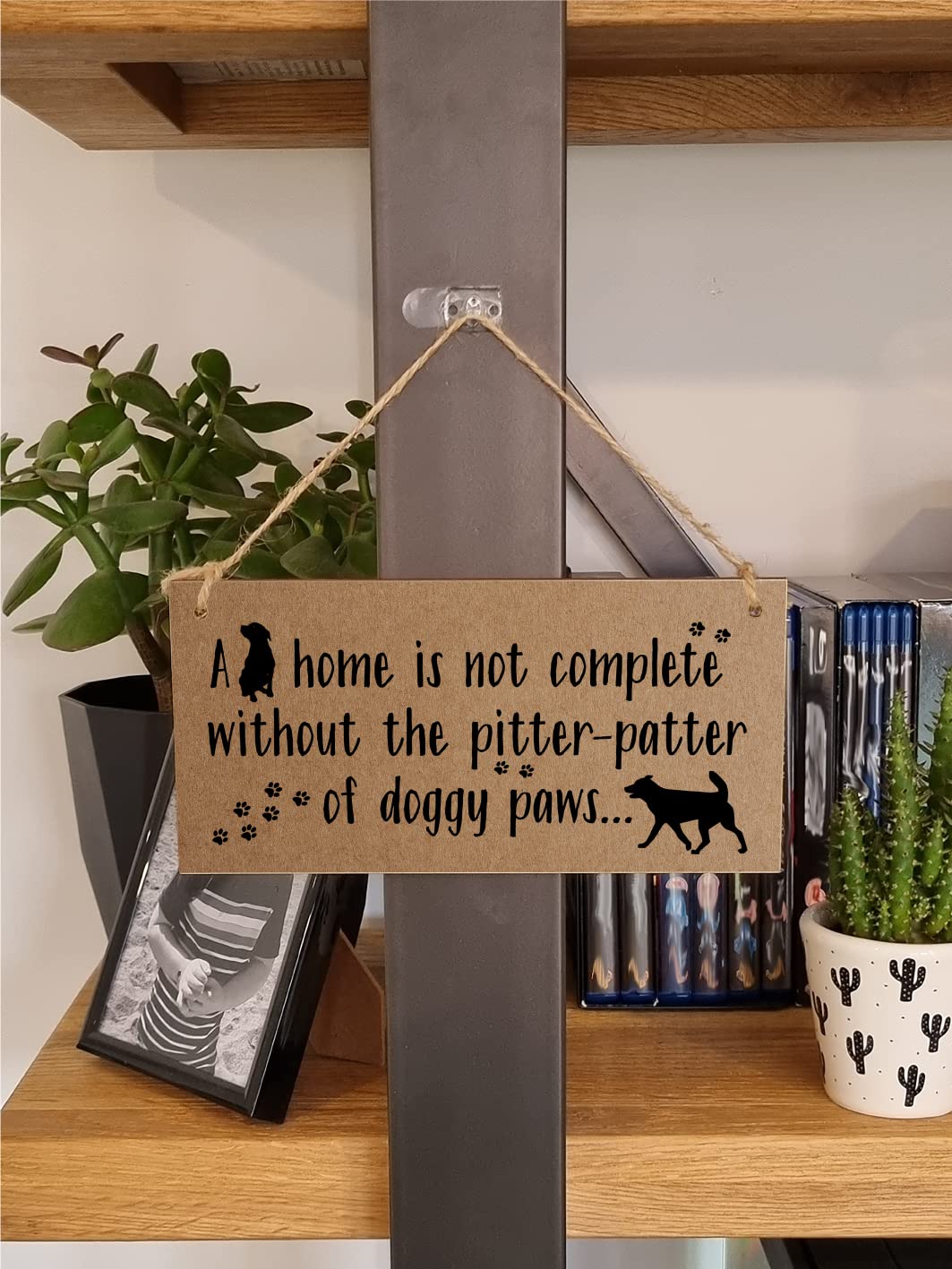 The Plum Penguin Handmade Wooden Hanging Wall Plaque Home is Not Complete Without Doggy Paws Funny Sign Pet Lover Dog Mum Dad