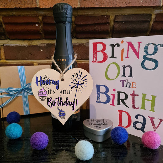 Handmade Wooden Hanging Heart Plaque Gift for Someone Special Happy Birthday Keepsake