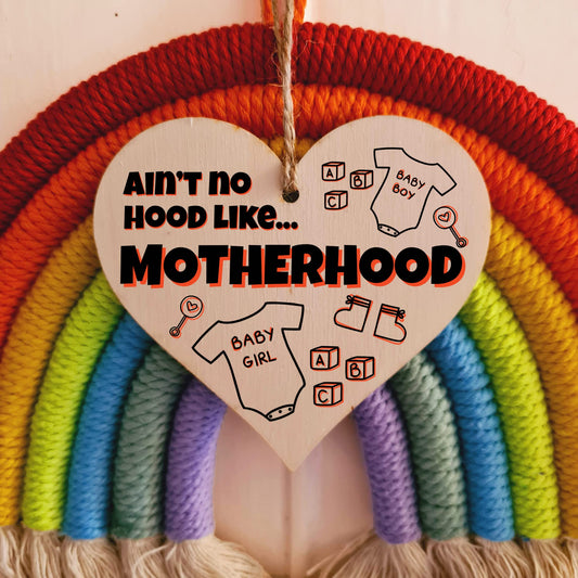 Handmade Wooden Hanging Heart Plaque Gift for Mum Funny Gift about Motherhood