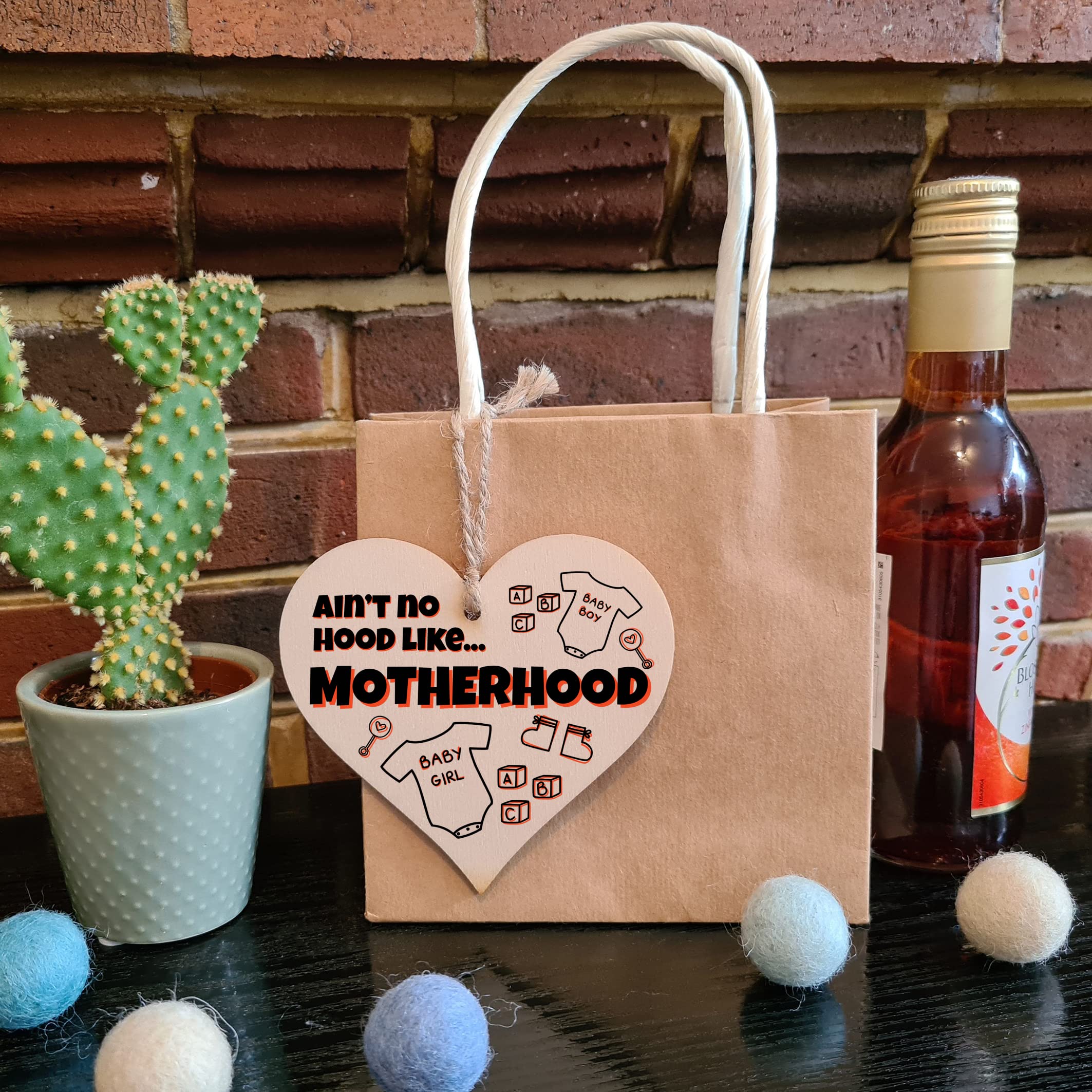 Handmade Wooden Hanging Heart Plaque Gift for Mum Funny Gift about Motherhood