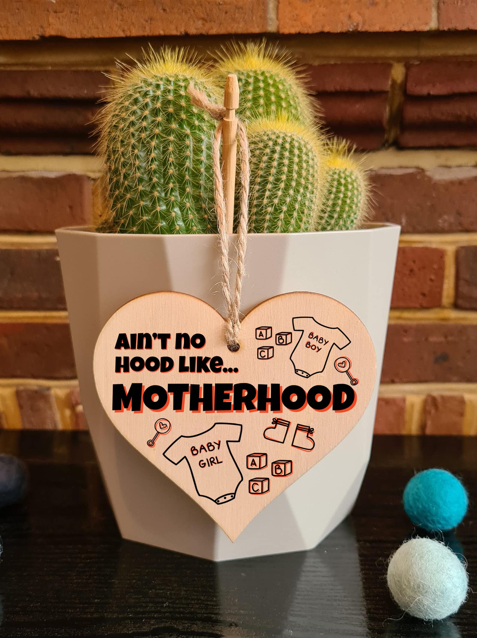 Handmade Wooden Hanging Heart Plaque Gift for Mum Funny Gift about Motherhood
