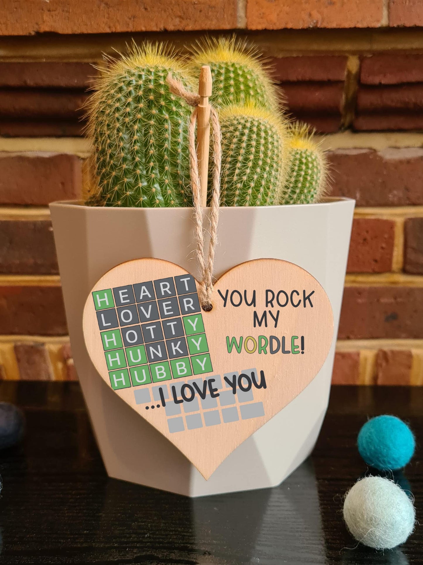 The Plum Penguin Handmade Wooden Hanging Heart Plaque Gift You Rock My World Wordle Love You Funny Hubby Husband Words