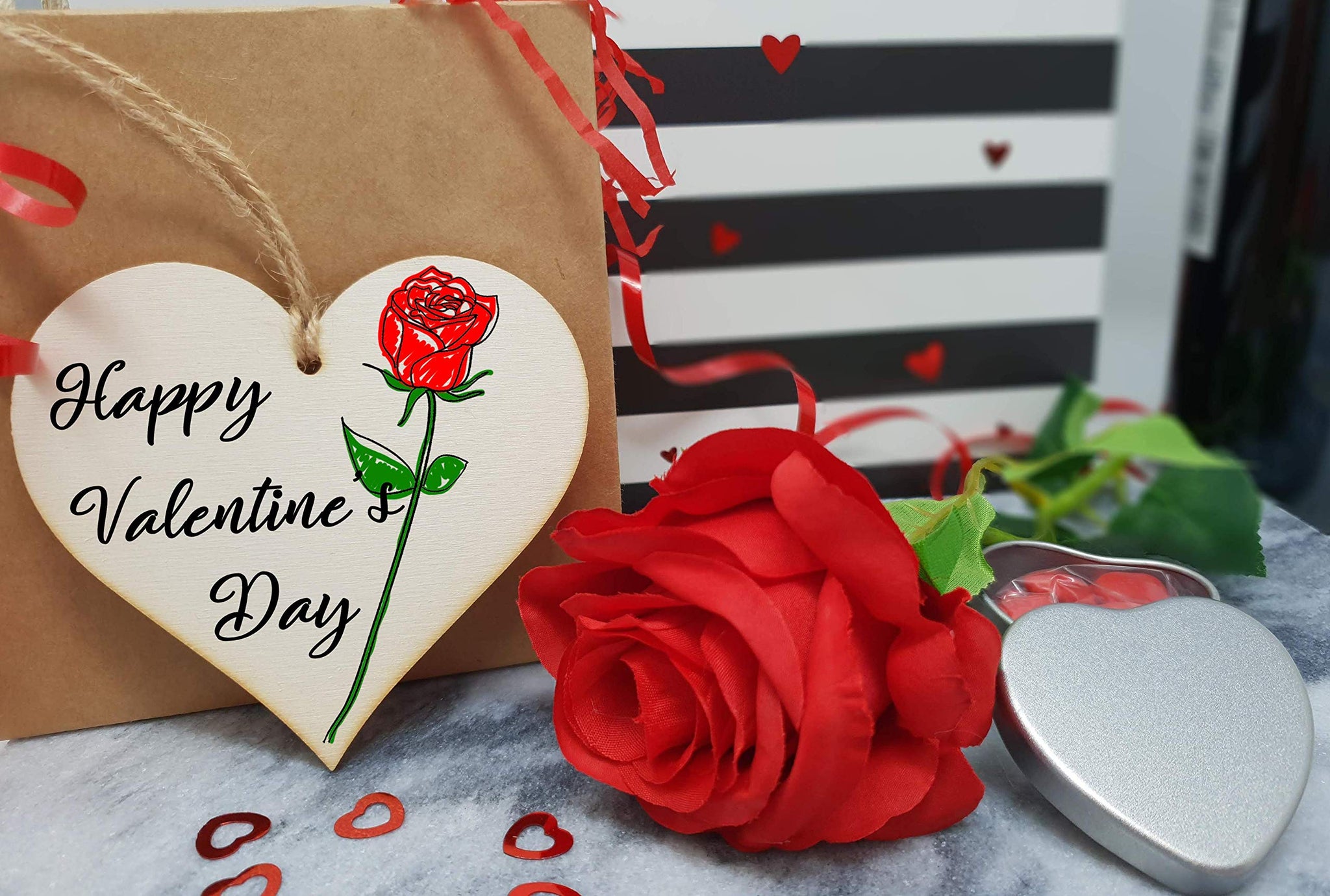 The Plum Penguin Handmade Wooden Hanging Heart Plaque Valentine's Gift for someone special boyfriend girlfriend husband wife romantic keepsake