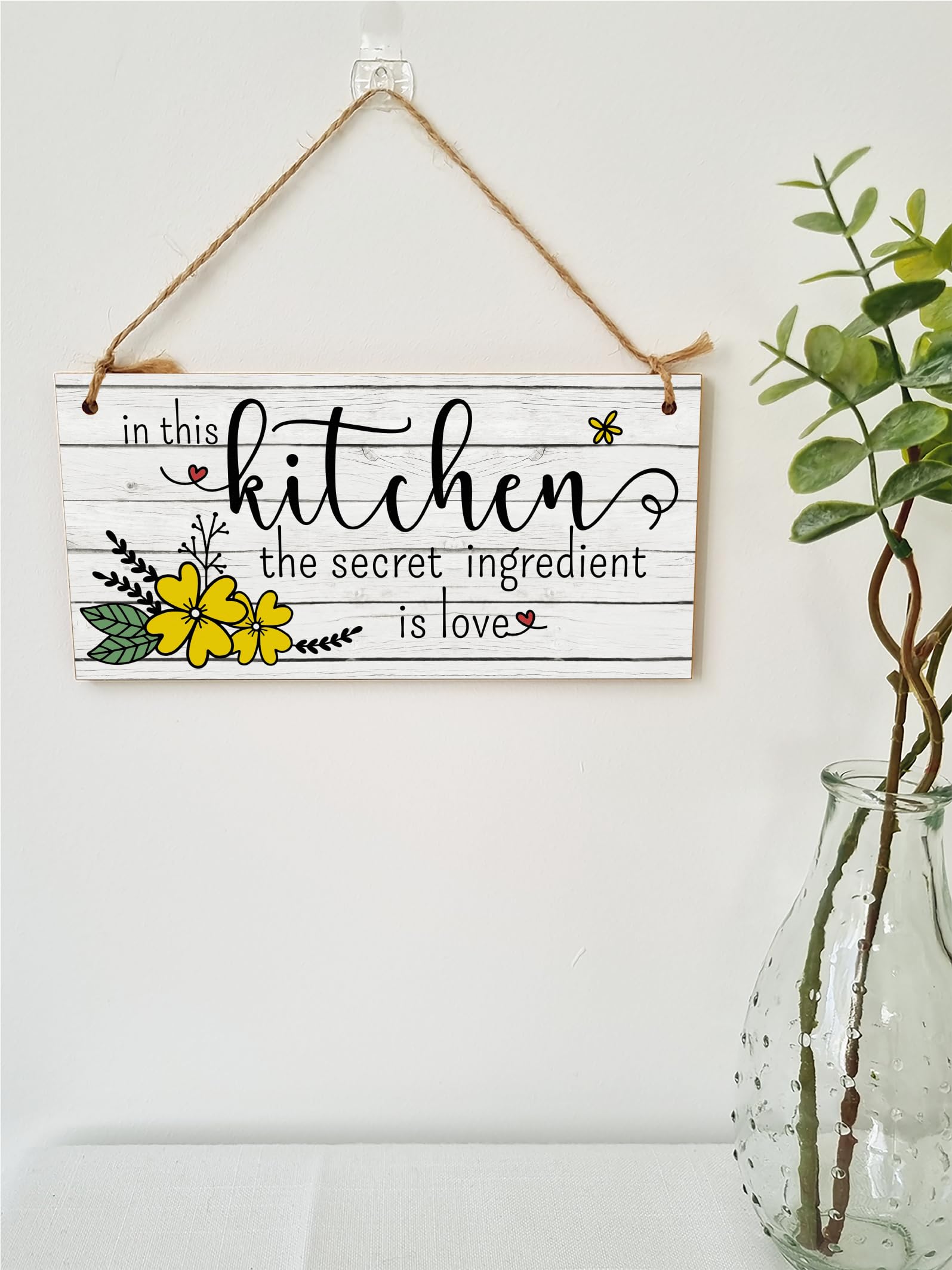 In the Kitchen Secret Ingredient Love Decorative Rustic Handmade Wooden Plaque Home Décor Family Hanging Sign Gift