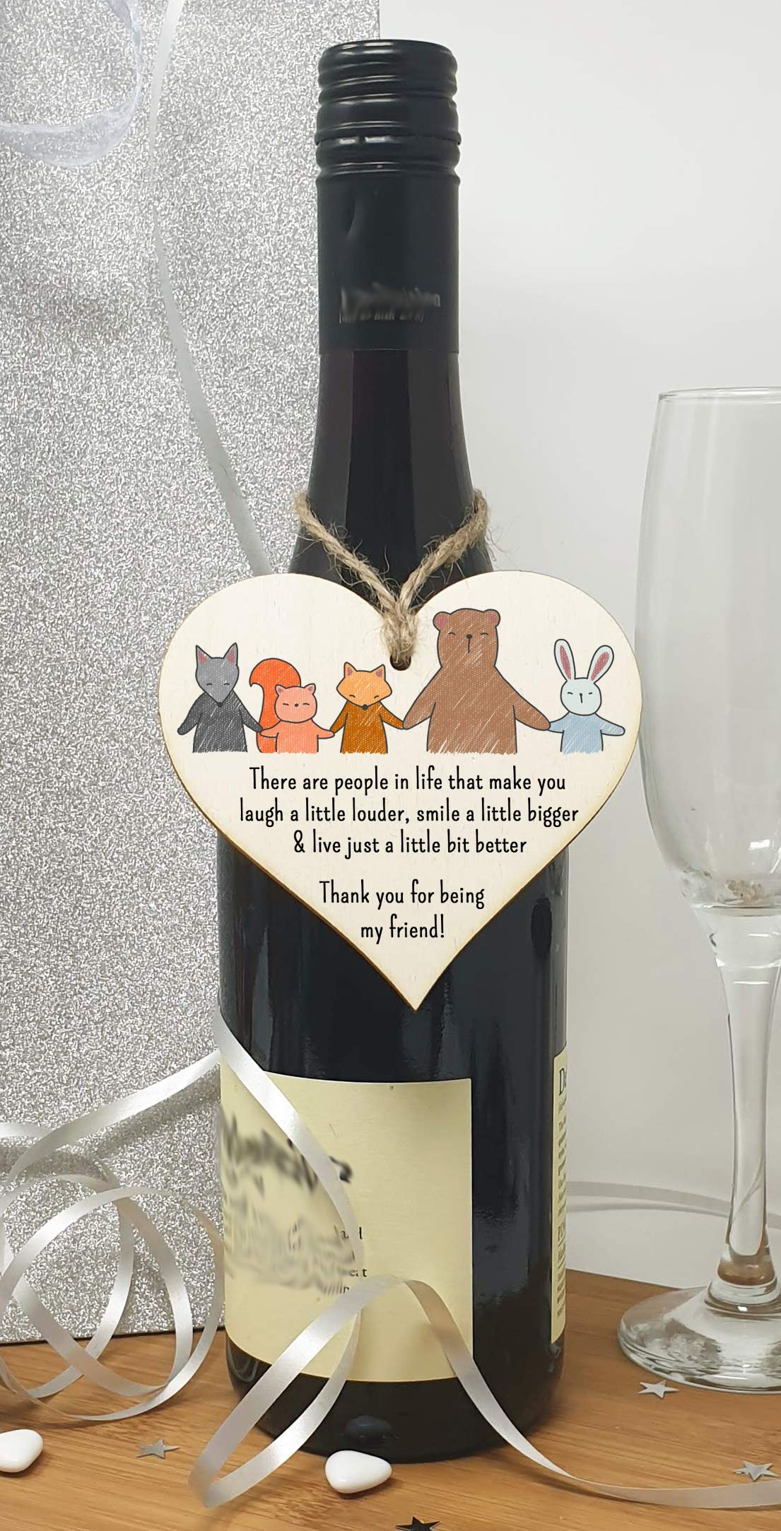 Handmade Wooden Hanging Heart Plaque Gift People Make Life Better Thank you for being my friend cute wall window hanger for best friends Miss You