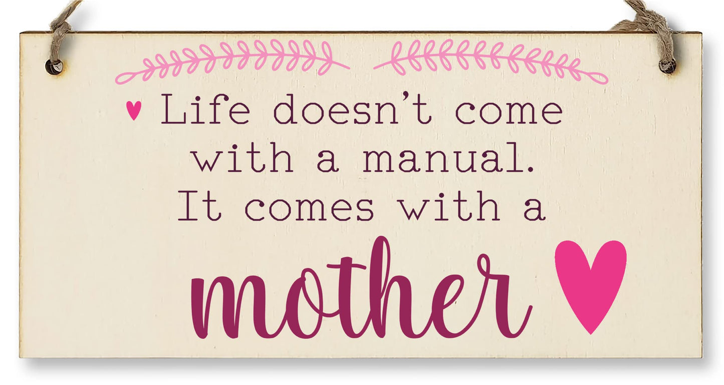 The Plum Penguin Handmade Wooden Hanging Wall Plaque Life Not a Manual a Mother Sentimental Gift Sign Mother's Day