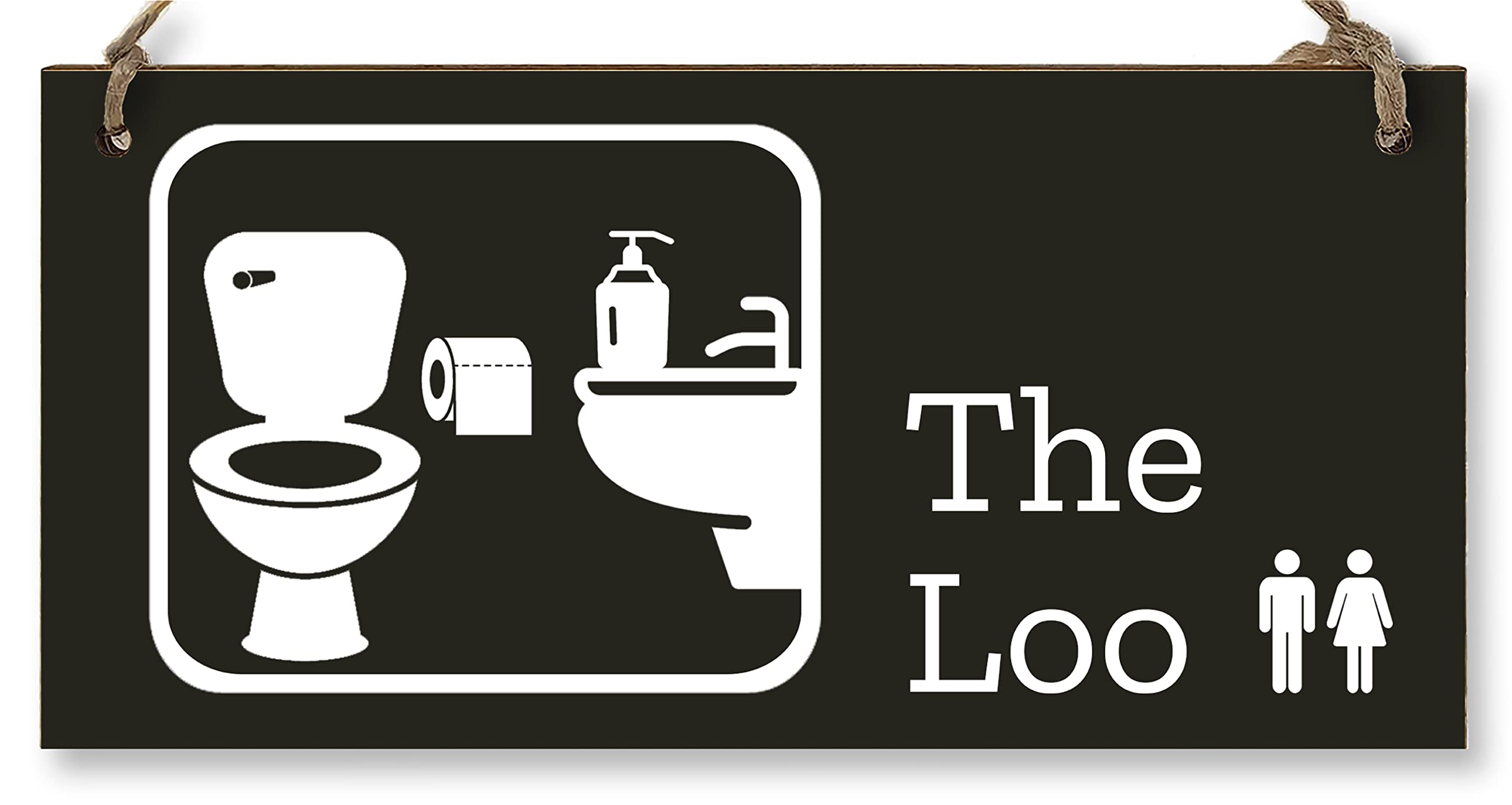 Handmade Wooden Hanging Wall Plaque The Loo Funny Novelty Decorative Door Sign Icon Style The Office